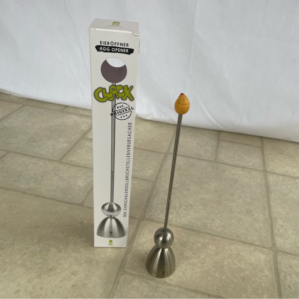 Stainless Steel Egg Opener with Yellow Handle